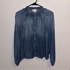 Cloth & Stone Indigo Button-Up Top Size M